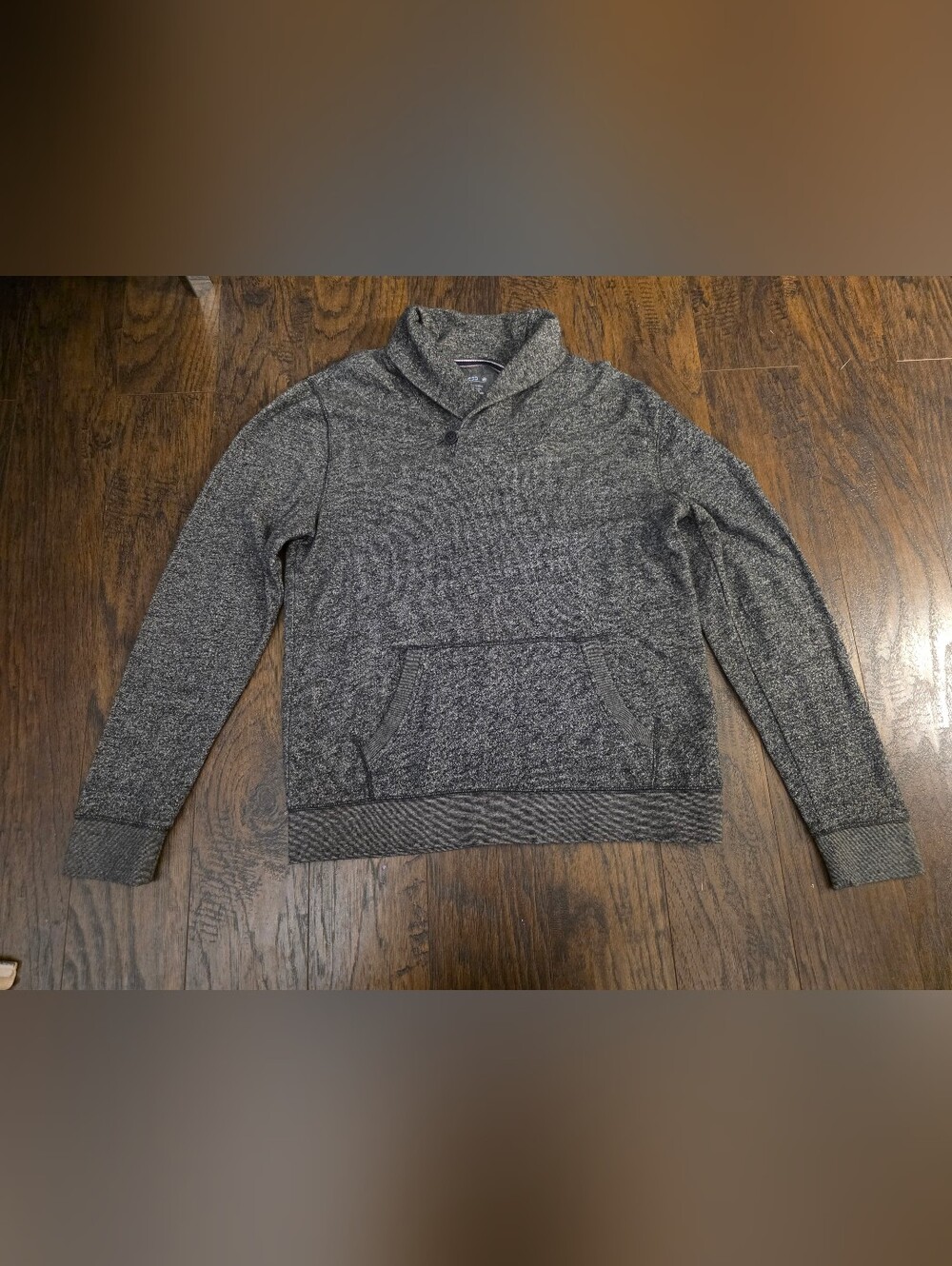 Express Men's Shawl Collar Pullover Hoodie in Gray Heather